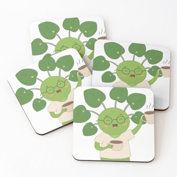 Item preview,  Happy Pilea Plant in Glasses with Coffee designed and sold by TatinkaArtskill.