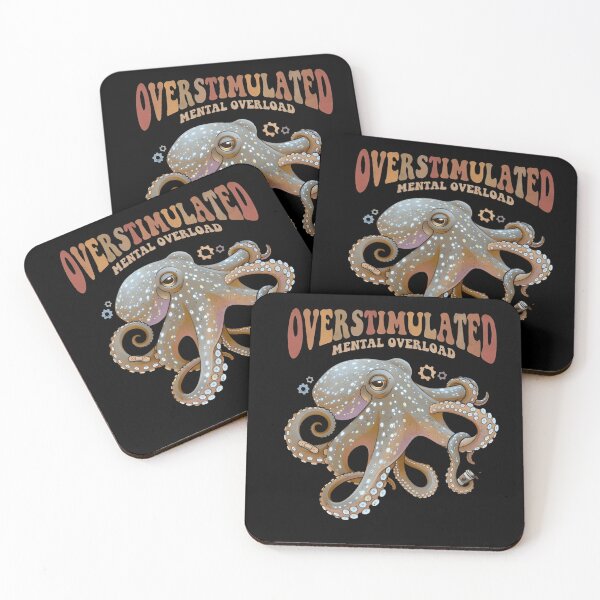 Item preview, Overstimulated Octopus T-Shirt & Sticker – Mental Overload Funny Octopus Meme Graphic Tee designed and sold by ZyxDes.