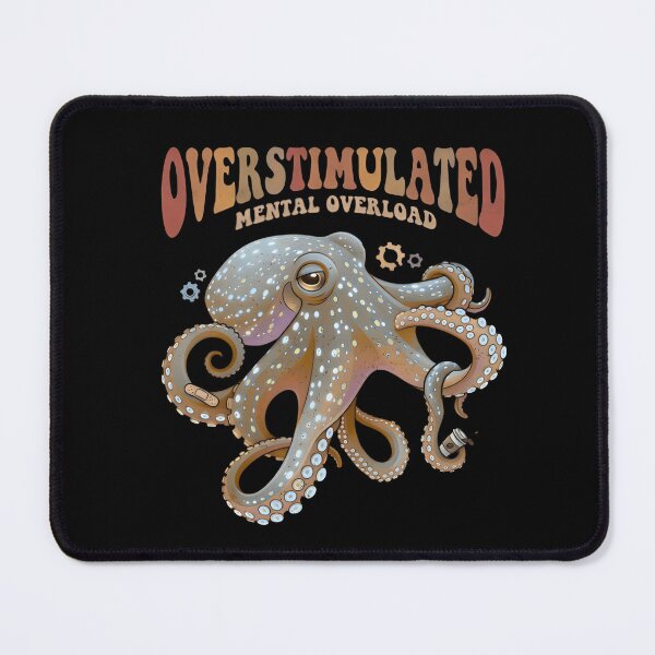 Item preview, Overstimulated Octopus T-Shirt & Sticker – Mental Overload Funny Octopus Meme Graphic Tee designed and sold by ZyxDes.