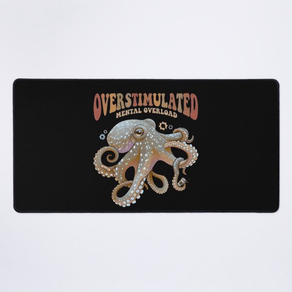 Item preview, Overstimulated Octopus T-Shirt & Sticker – Mental Overload Funny Octopus Meme Graphic Tee designed and sold by ZyxDes.