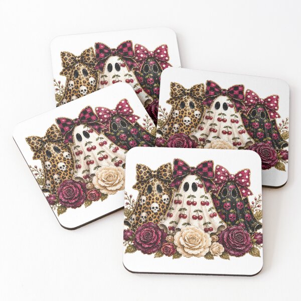 Item preview, Preppy Ghost Cherry Coquette Halloween Leopard Skulls Spooky  designed and sold by OMITTEROMINOUS.