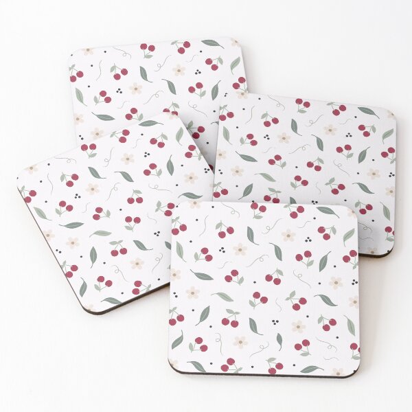 Item preview, Cherry Blossom and Berries Minimal Pattern Throw Pillow designed and sold by FestivityFinds.