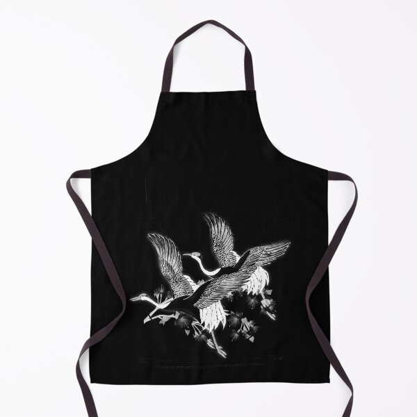 Item preview, Japanese Cranes Flying in Black and White Floral Circle designed and sold by CyberRamp.