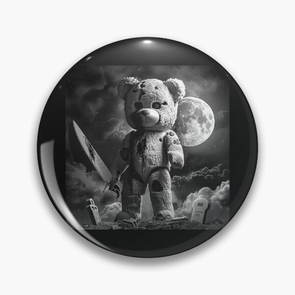 Item preview, Sinister Teddy Bear with a Sword – Moonlit Gothic Horror Art designed and sold by inkoutninja.