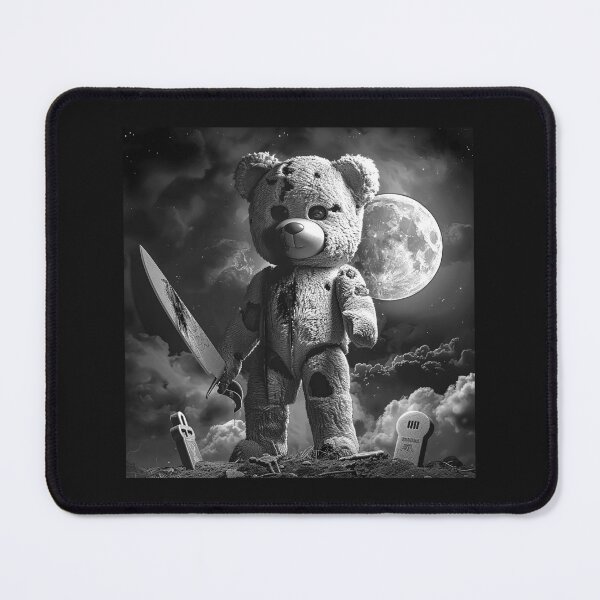 Item preview, Sinister Teddy Bear with a Sword – Moonlit Gothic Horror Art designed and sold by inkoutninja.