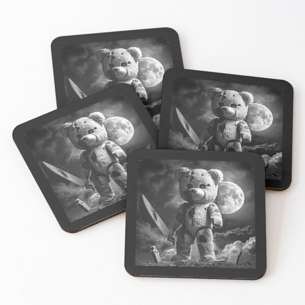 Item preview, Sinister Teddy Bear with a Sword – Moonlit Gothic Horror Art designed and sold by inkoutninja.
