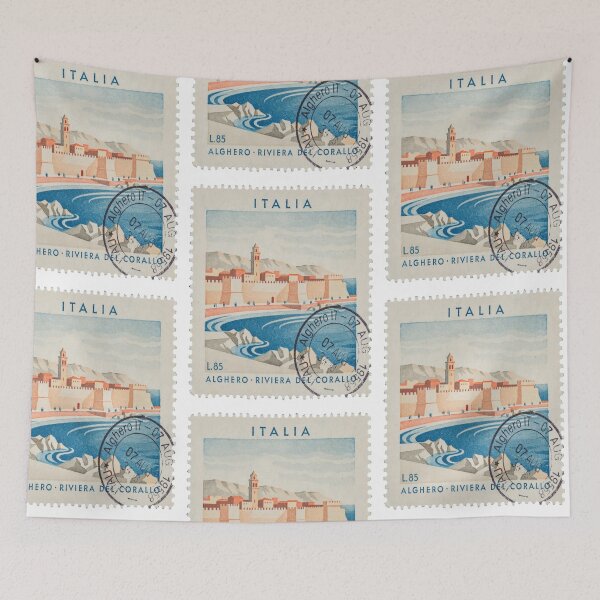 Item preview, Alghero Sardinia Riviera del Corallo Postage Stamp Sticker designed and sold by stickercuffs.