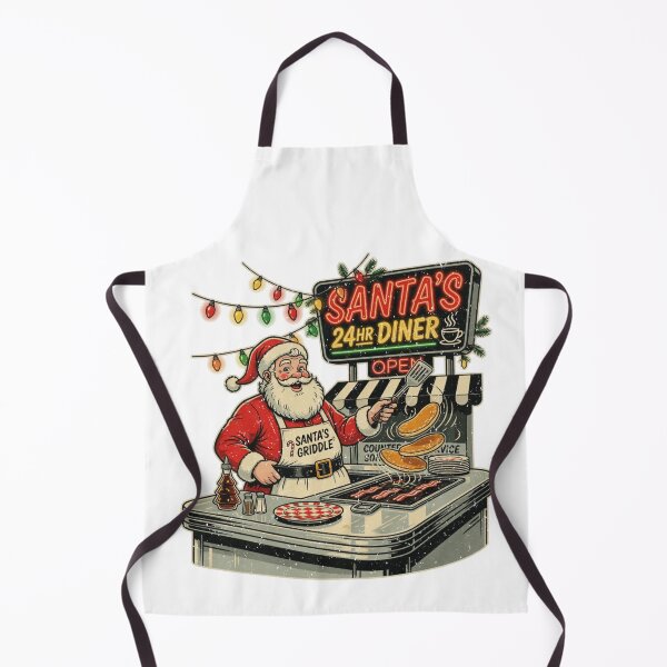Item preview, Santa's 24HR Diner Funny Christmas Pancake Cook Vintage designed and sold by CF_VintageDesign.
