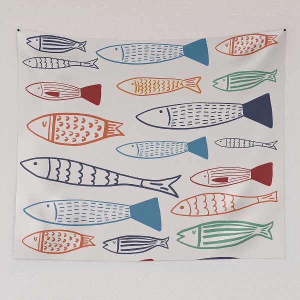 Item preview, Colorful Hand Drawn Illustration Fish Pattern designed and sold by LibertyHub.