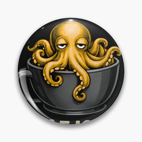 Item preview, Caffeine Fiend Octopus T-Shirt & Sticker – Decaf Is Not an Option Funny Coffee Lover Tee designed and sold by ZyxDes.