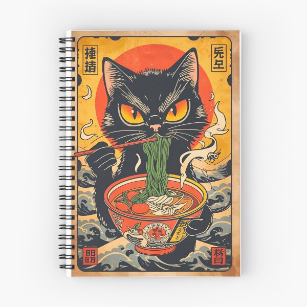 Item preview, Vintage Japanese Ramen Cat, Black Cat Eating Noodles, Ukiyo-e Inspired Retro Anime Art, Cute Japanese Food Lover Graphic designed and sold by PrintelloTH.