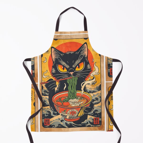 Item preview, Vintage Japanese Ramen Cat, Black Cat Eating Noodles, Ukiyo-e Inspired Retro Anime Art, Cute Japanese Food Lover Graphic designed and sold by PrintelloTH.