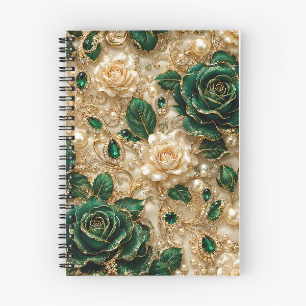 Item preview, Emerald green rose pattern designed and sold by FluffyGallery.