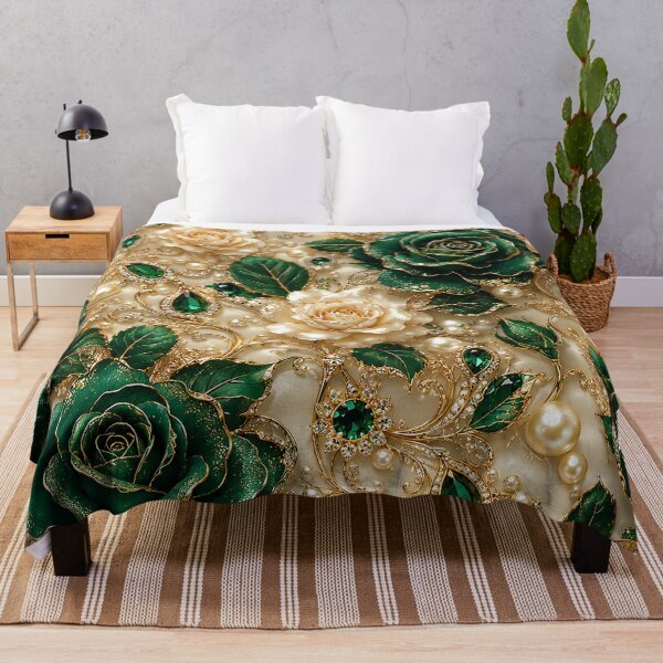 Item preview, Emerald green rose pattern designed and sold by FluffyGallery.