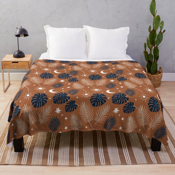 Item preview, Boho Tropical Celestial Leaves Pattern Throw throw pillows designed and sold by FestivityFinds.