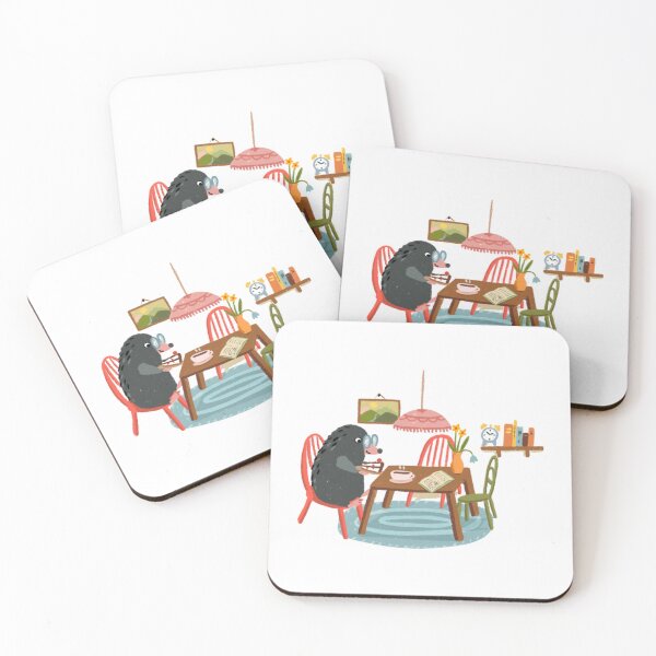 Item preview, Cute Mole Coffee Break Cottagecore Art designed and sold by Nupelwear.
