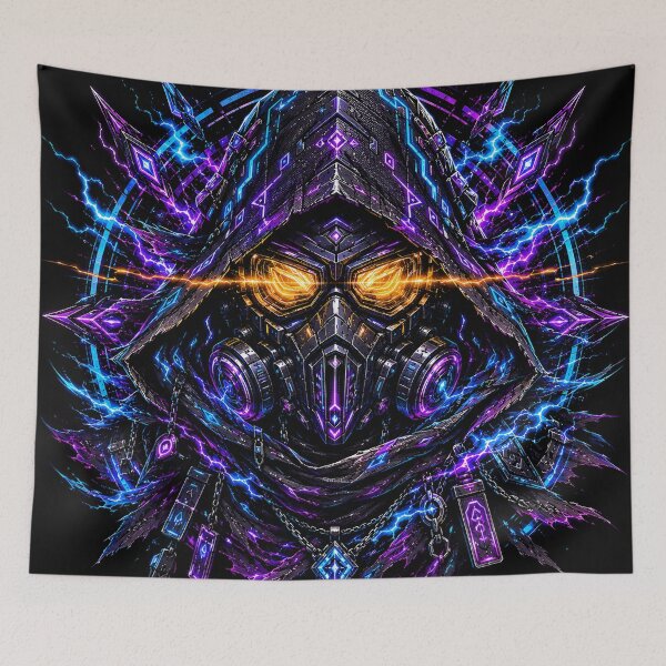 Item preview, Void Nomad Cyberpunk Techwear Neon Graphic designed and sold by RiteshCenter .