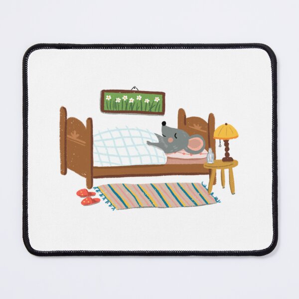 Item preview, Cute Mouse Sleeping In Tiny Bed Illustration designed and sold by Nupelwear.