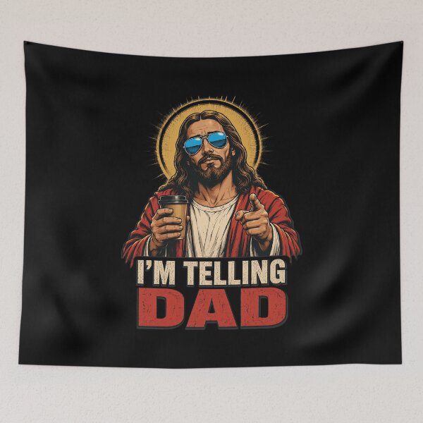Item preview, I'm Telling Dad Religious Christian Jesus Meme designed and sold by OlakunleOloroz.