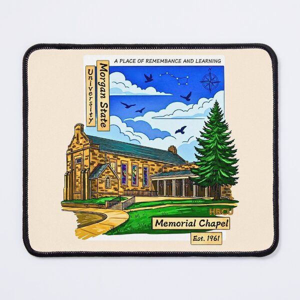 Item preview, Morgan State Memorial Chapel Woodblock Print Style designed and sold by EvergreenPark - Tee Studio.