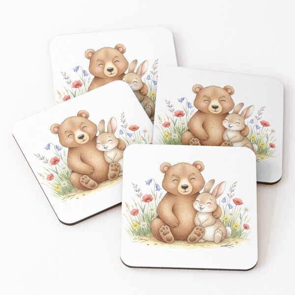 Aperçu de l'œuvre Les amis ours et lapin créée et vendue par Motivburg.