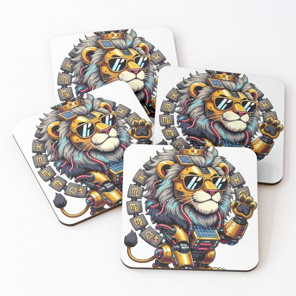 Item preview, Mystic Ice Blue Lion Spirit Flame Fantasy Art designed and sold by Zodiac Celestial Art.
