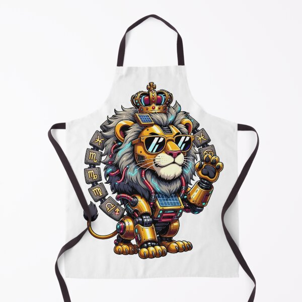 Item preview, Mystic Ice Blue Lion Spirit Flame Fantasy Art designed and sold by Zodiac Celestial Art.