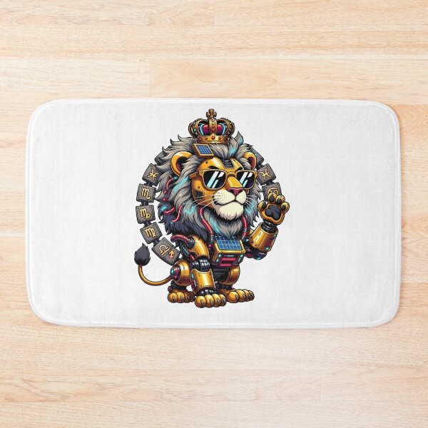 Item preview, Mystic Ice Blue Lion Spirit Flame Fantasy Art designed and sold by Zodiac Celestial Art.