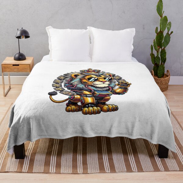 Item preview, Mystic Ice Blue Lion Spirit Flame Fantasy Art designed and sold by Zodiac Celestial Art.