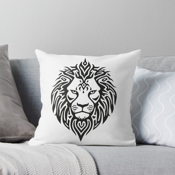 Item preview, Tribal Geometric Lion – Ornamental Monochrome Power Emblem designed and sold by Artisan Finds Online.