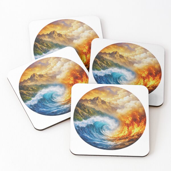 Item preview, Water vs Fire Nature Clash Circle Design designed and sold by GabeMountainArt.