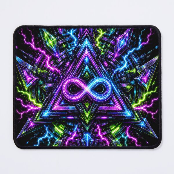 Item preview, Void Neon Infinity Loop Geometric Pixel Art designed and sold by RiteshCenter .