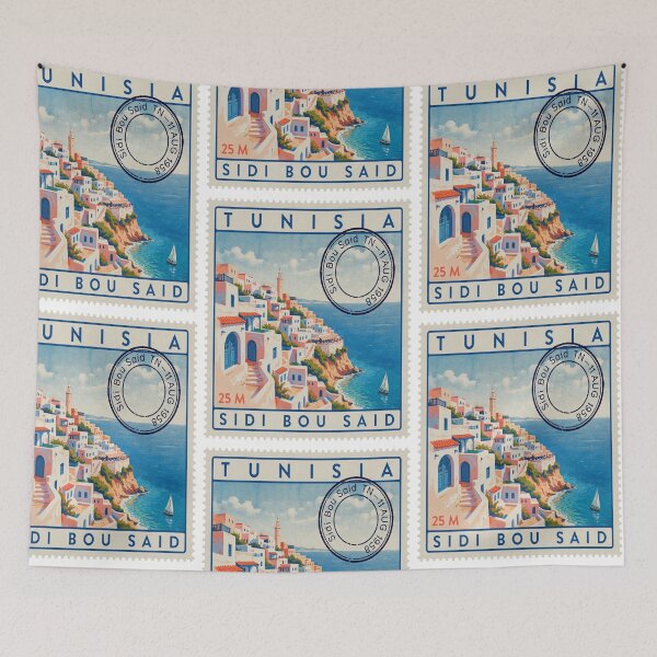 Item preview, Sidi Bou Said Tunisia Postage Stamp Travel Sticker designed and sold by stickercuffs.