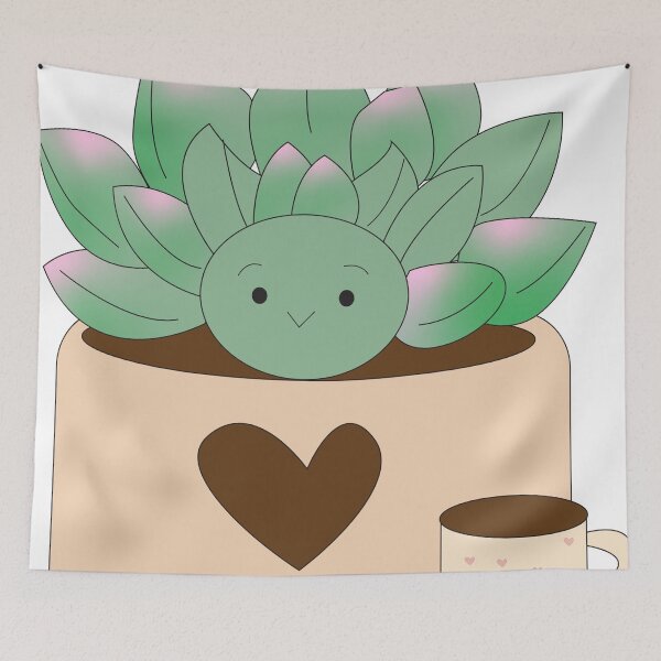 Item preview, Sweet Succulent Pot with Heart and Coffee designed and sold by TatinkaArtskill.