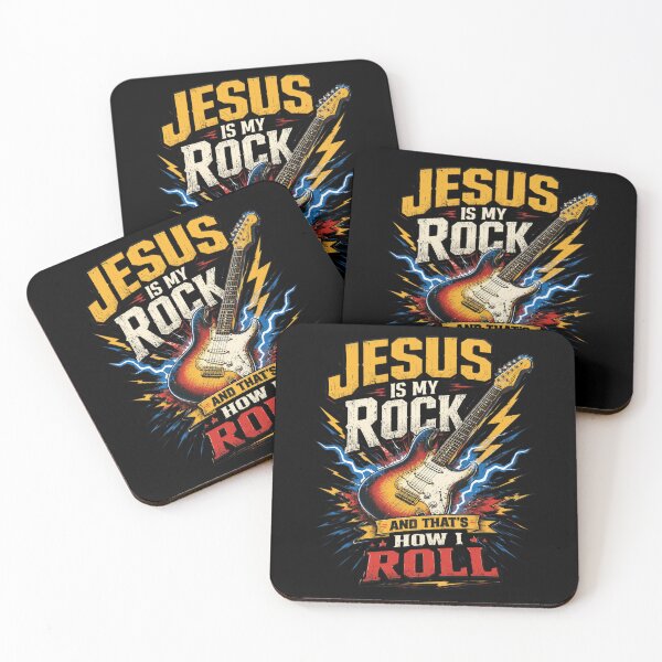 Item preview, Jesus is My Rock and that is How I Roll Christian Guitar designed and sold by OlakunleOloroz.