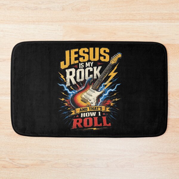 Item preview, Jesus is My Rock and that is How I Roll Christian Guitar designed and sold by OlakunleOloroz.
