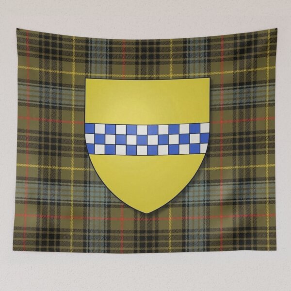 Item preview, Stewart High Steward of Scotland Arms and Weathered Hunting Tartan designed and sold by Kirrindy Designs.