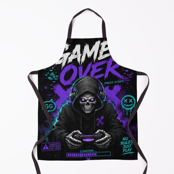 Item preview, Game Over – Neon Skull Gamer | Cyber Gaming Streetwear designed and sold by Tytofy.