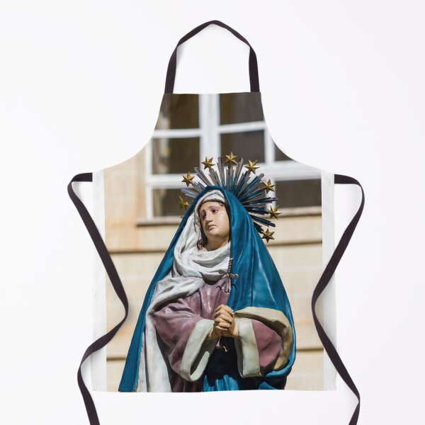 Item preview, Virgin Mary Statue in Blue Mantle Wearing Crown of Stars - Catholic Religious Madonna Icon of Sorrow designed and sold by Nmallia.