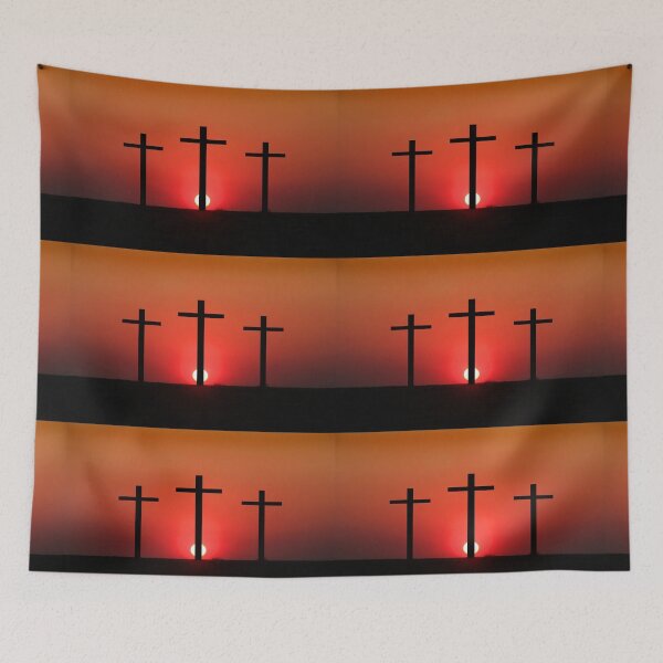 Item preview, Crucifixion scene silhouetted against the sunset designed and sold by jwwallace.