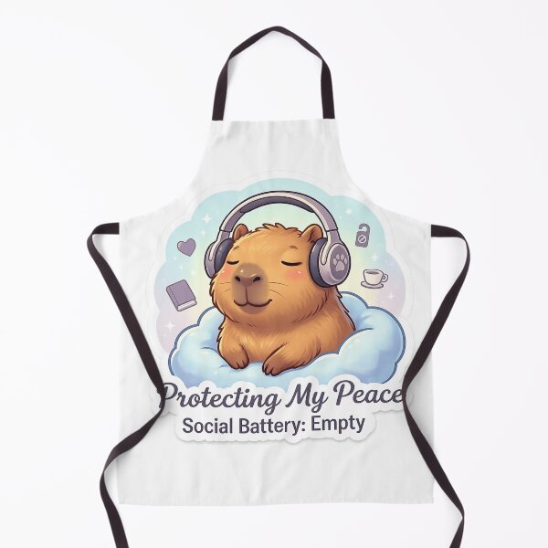 Item preview, Social Battery Empty Peaceful Capybara Illustration designed and sold by Rama KLK.
