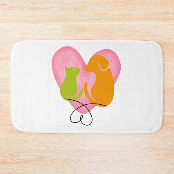 Item preview, Cat and Dog Silhouette Love Heart designed and sold by EHdesignShop.