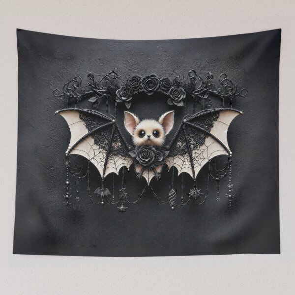 Item preview, Cute Bat with Black Roses designed and sold by JacquiTaylorArt.