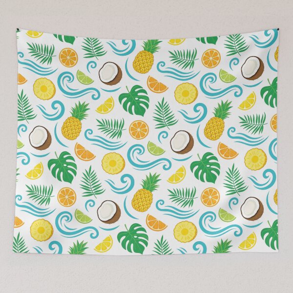 Item preview, Tropical Fruit & Palm Leaf Summer Pattern Throw Pillow designed and sold by FestivityFinds.
