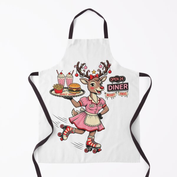 Item preview, Retro Reindeer Waitress Roller Skate Christmas Dinner designed and sold by CF_VintageDesign.
