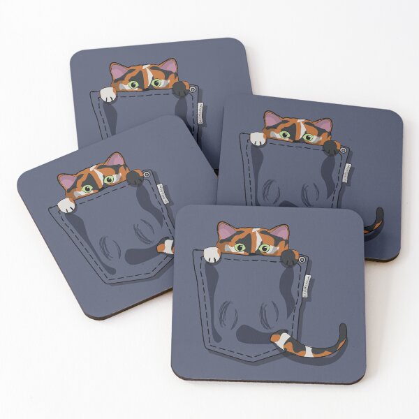 Item preview, Pocket Cat – Cute Peekaboo Calico Cat in Hoodie Pocket designed and sold by Fun Funky Designs.