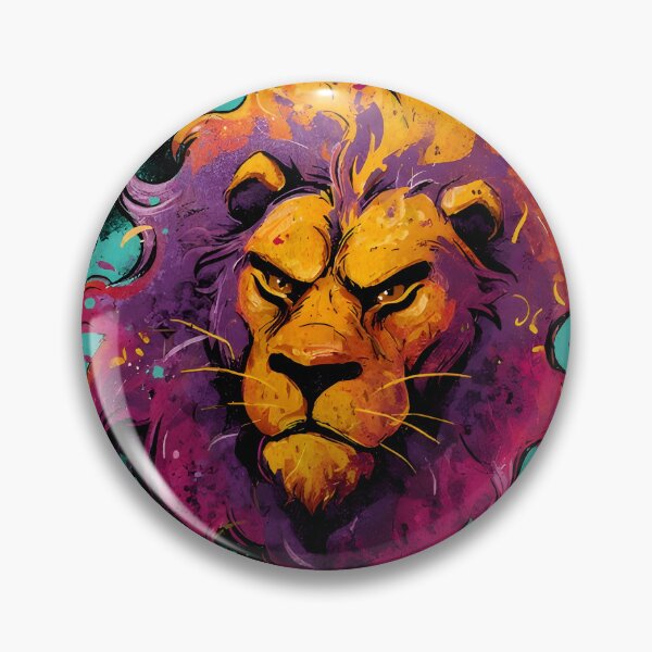 Item preview, Colorful Neon Lion Head Splash Paint Wild Art designed and sold by Zodiac Celestial Art.