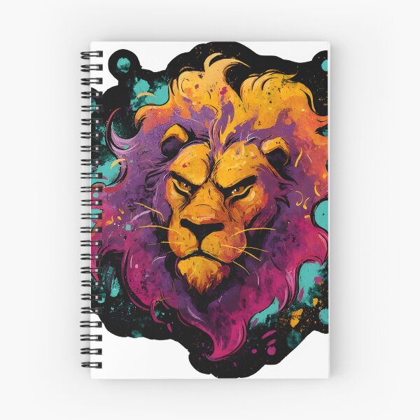 Item preview, Colorful Neon Lion Head Splash Paint Wild Art designed and sold by Zodiac Celestial Art.