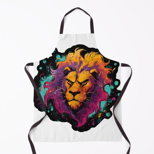 Item preview, Colorful Neon Lion Head Splash Paint Wild Art designed and sold by Zodiac Celestial Art.
