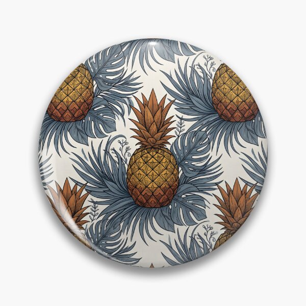 Artikelvorschau, Nahtloses Dekokissen mit tropischem Ananas- und Palmenblattmuster entworfen und verkauft von FestivityFinds.